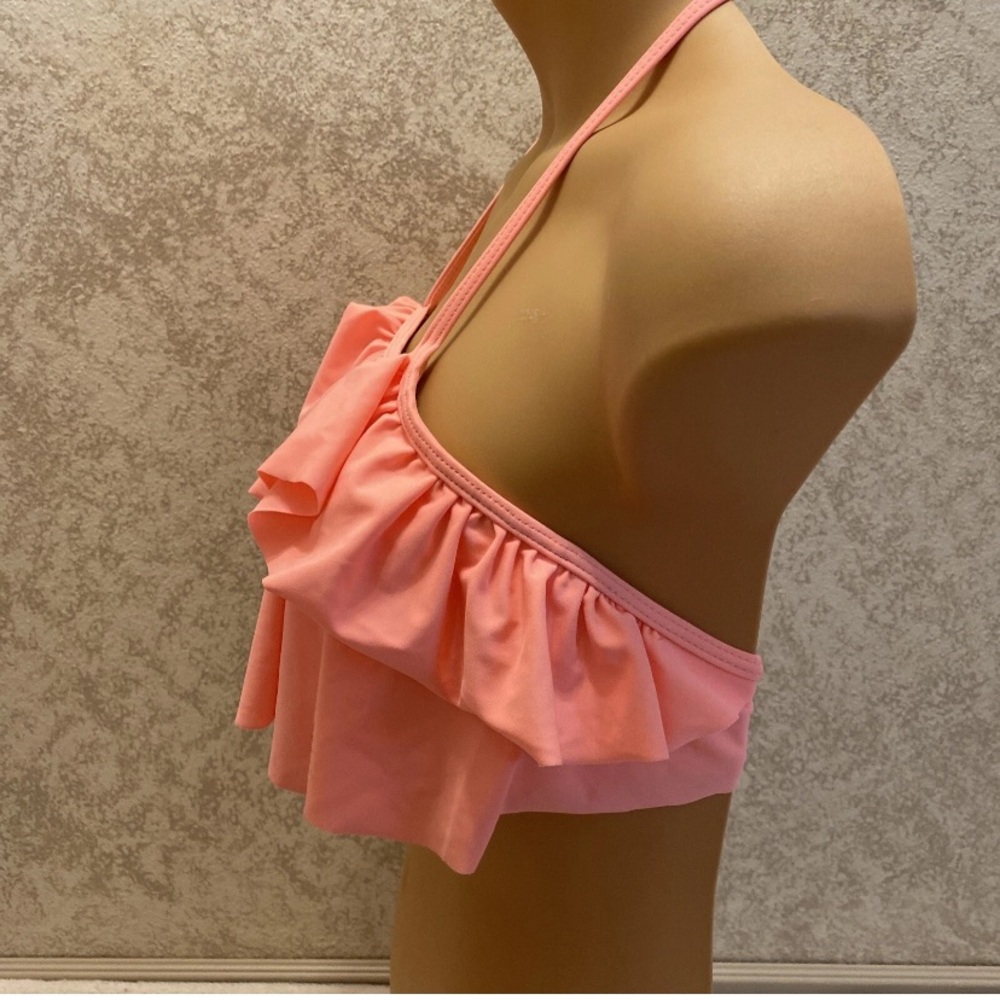 Peach Ruffle Halter Bikini Top - Picture 5 of 12